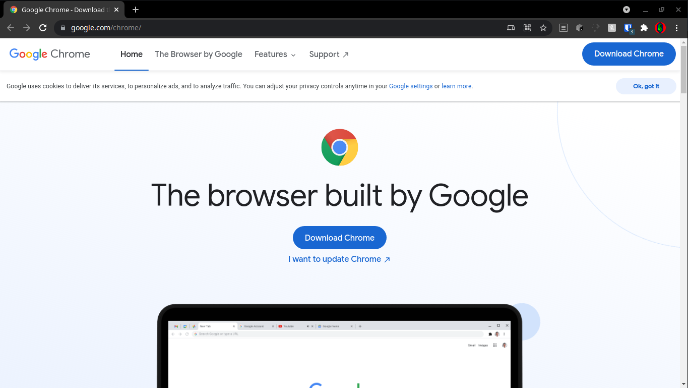 Chrome download page