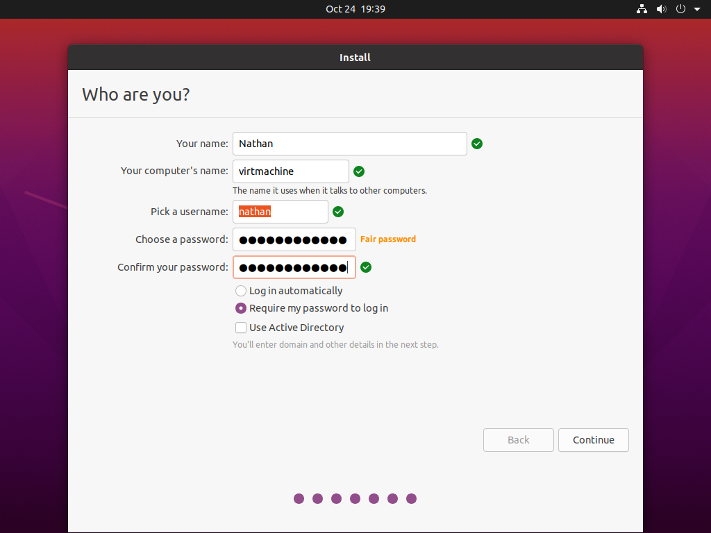 User account creation prompt